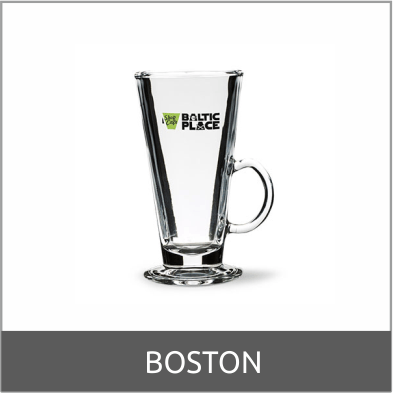 boston kubek szklany logo