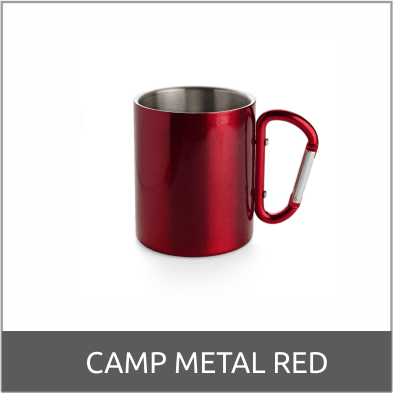 kubek metalowy szekla czerwony reklamowy